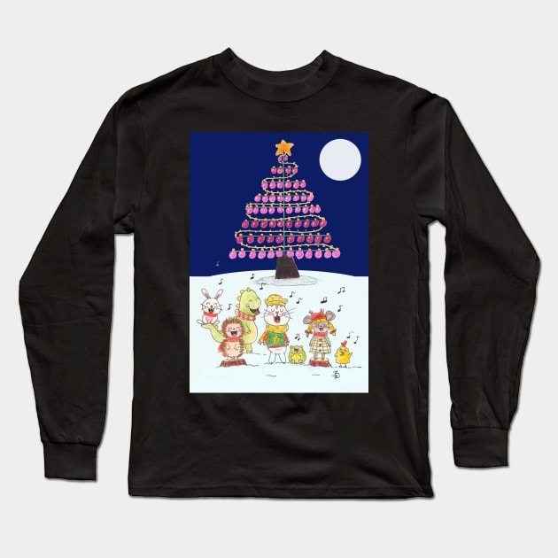 Let's sing Christmas carols together Long Sleeve T-Shirt by Fradema